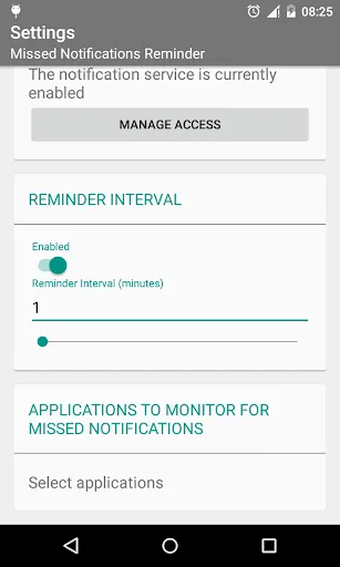 Ảnh chụp màn hình của Missed Notifications Reminder