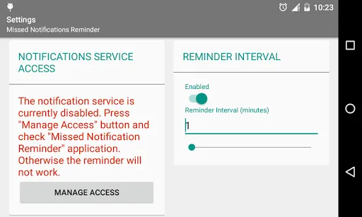 Ảnh chụp màn hình của Missed Notifications Reminder