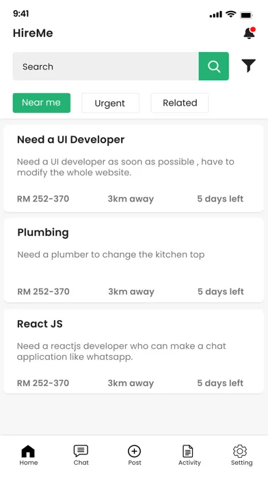 HireMe (Hire or GetHired) 스크린샷