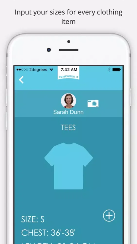 ภาพหน้าจอของ Remember It - the clothing size app you need