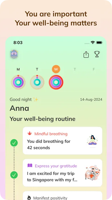 Скриншоты My Wellbeing: Routine & Habit