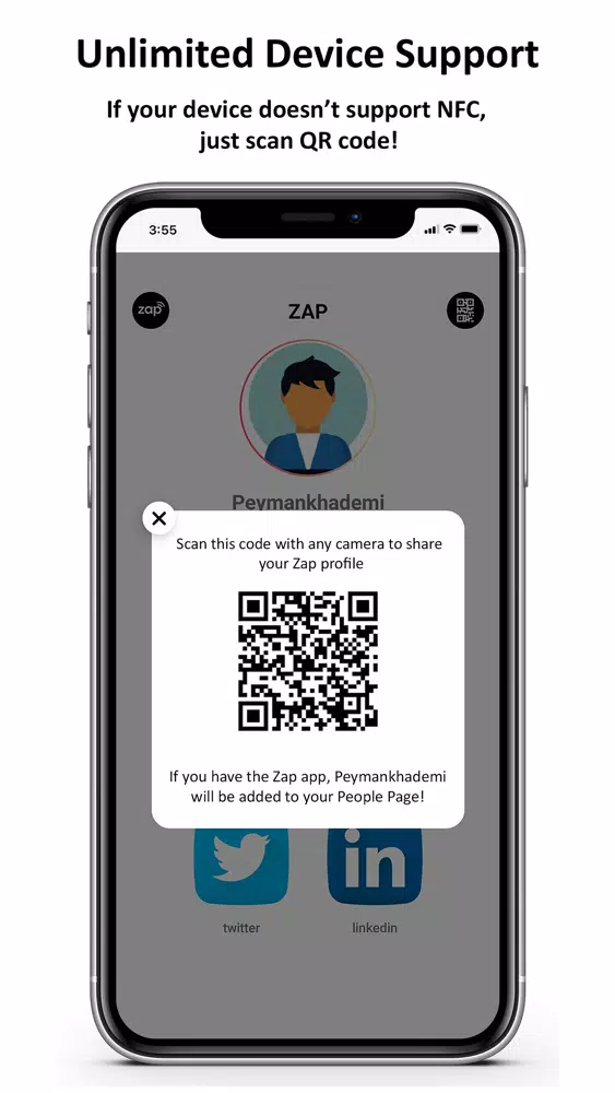 Tangkapan layar Zap-nfc