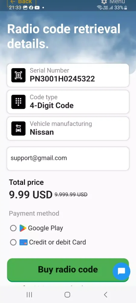 Nissan Radio Code Generator Screenshots