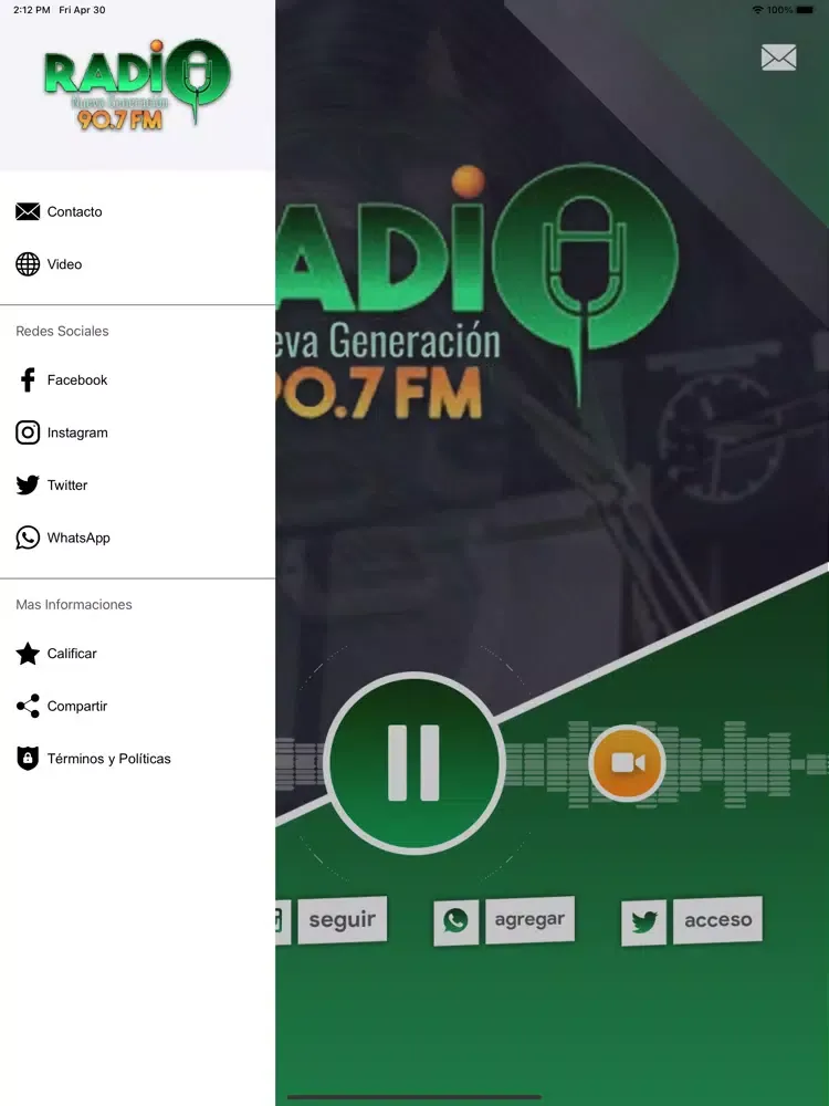 RADIO NUEVA GENERACION 90.7FM iPad 应用截图