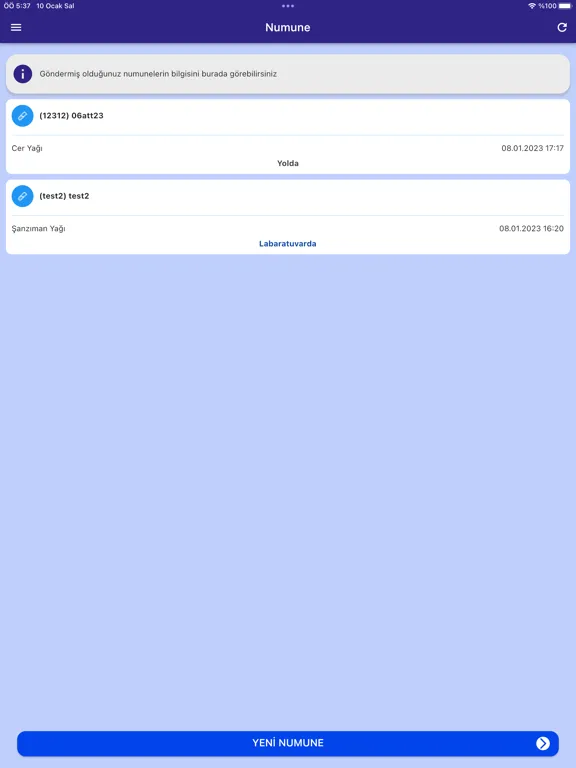 تصاویر Yağ Analiz iPad 