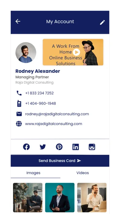 Ảnh chụp màn hình của OnDec Digital Business Card