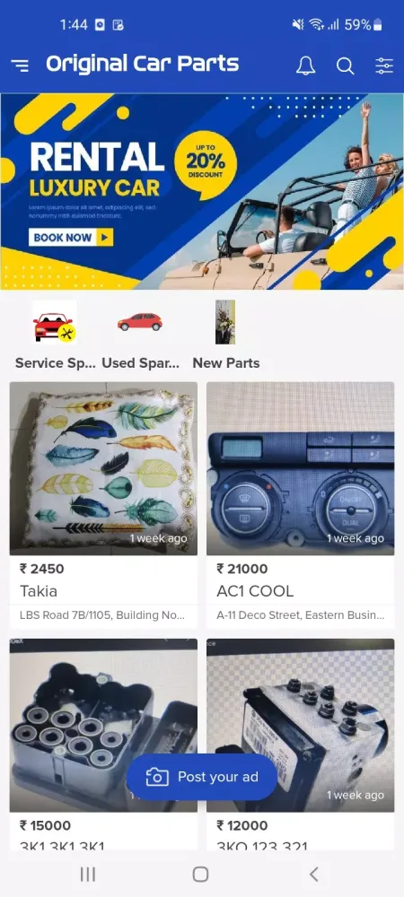 Original Car Parts Screenshots