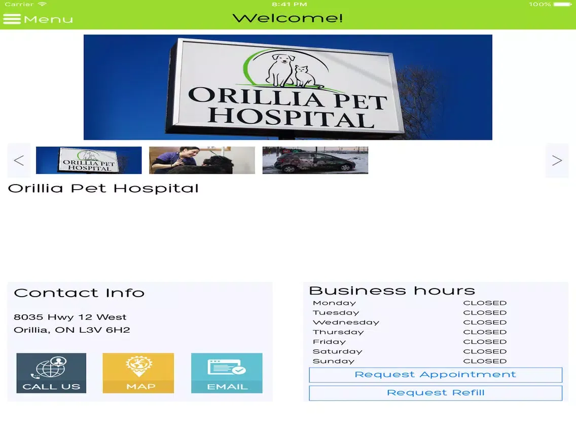 Orillia Pet Hospital iPad  Ekran Görüntüleri