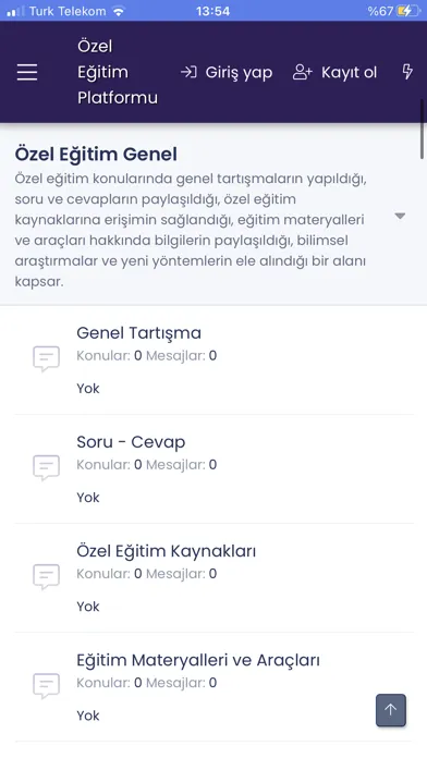 Captures d'écran de Özel Eğitim Platformu