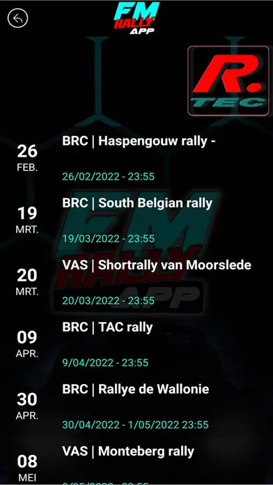 FM rally APP Ekran Görüntüleri