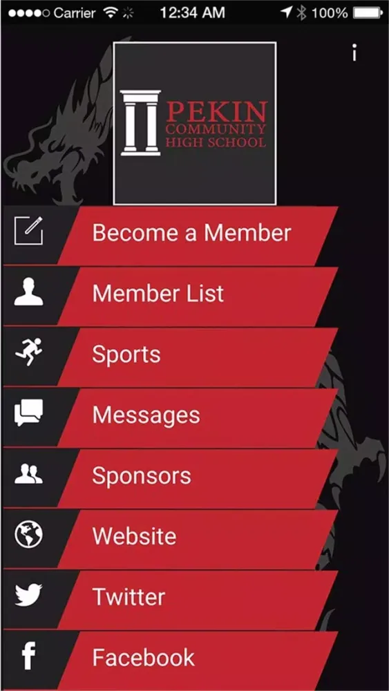 Captures d'écran de Pekin HS Athletics
