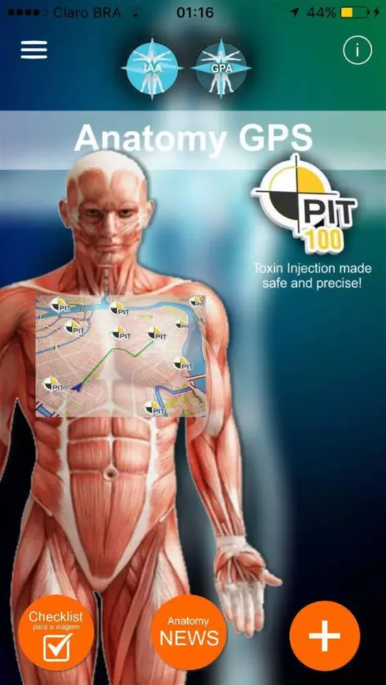 Capturas de tela do Anatomy GPS