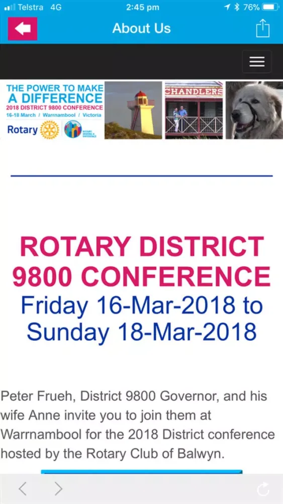 Capturas de pantalla de Rotary 9800 Conference
