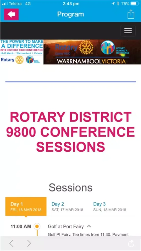 Capturas de pantalla de Rotary 9800 Conference