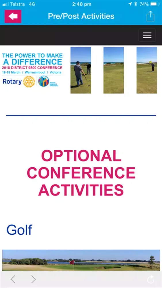 Capturas de pantalla de Rotary 9800 Conference