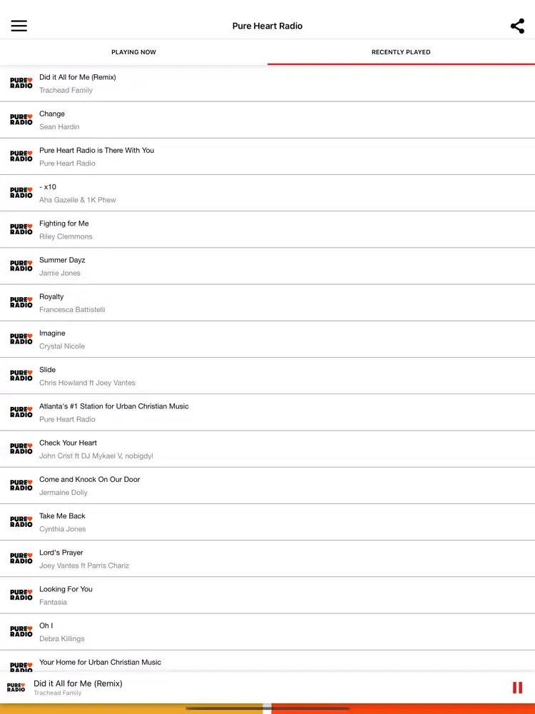Pure Heart Radio iPad  스크린샷