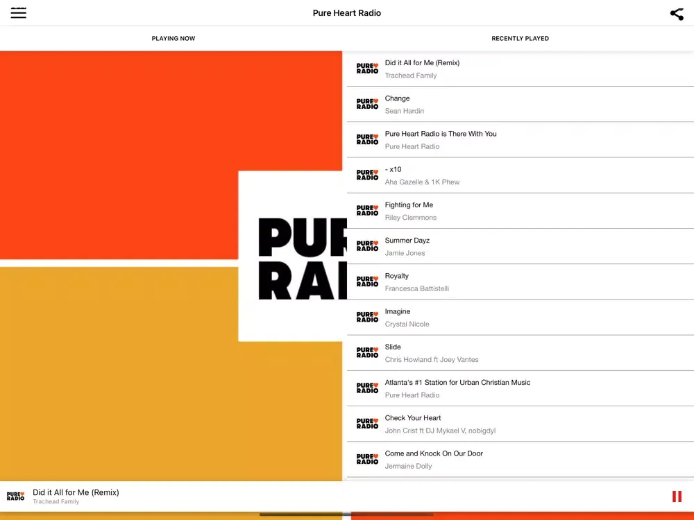 Pure Heart Radio iPad  스크린샷
