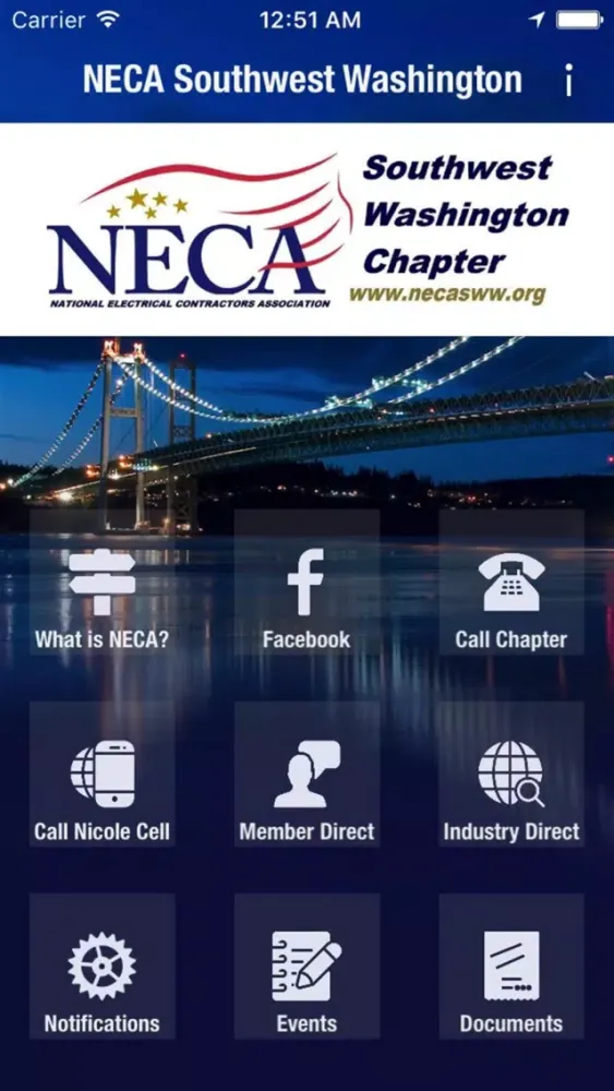 ภาพหน้าจอของ NECA Southwest Washington