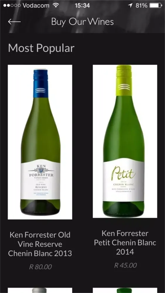 Capturas de pantalla de Ken Forrester Wines