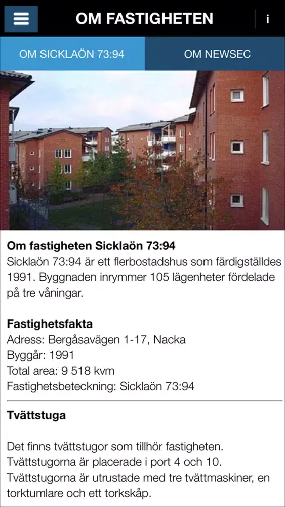 Capturas de tela do Bergåsavägen 1-17