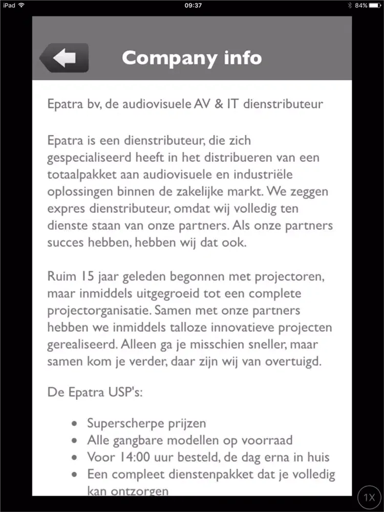 Captures d'écran de Epatra bv iPad 
