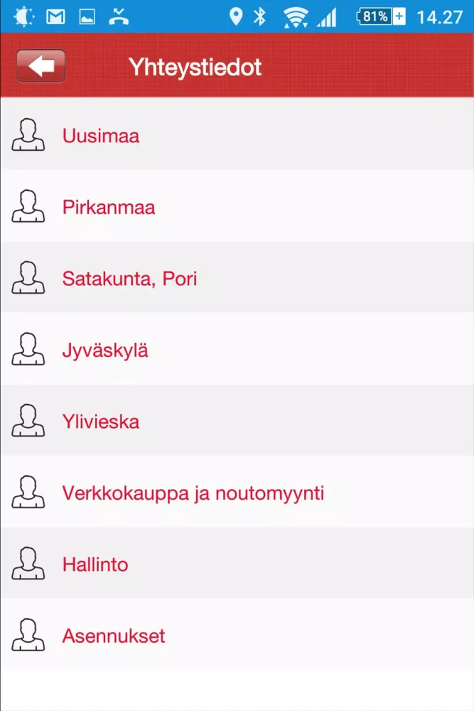 Captures d'écran de SADEX sadevesijärjestelmät