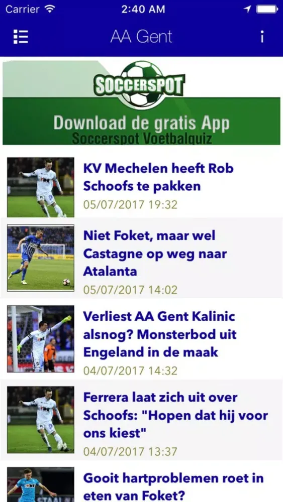 Voetbalnieuws - Gent应用截图