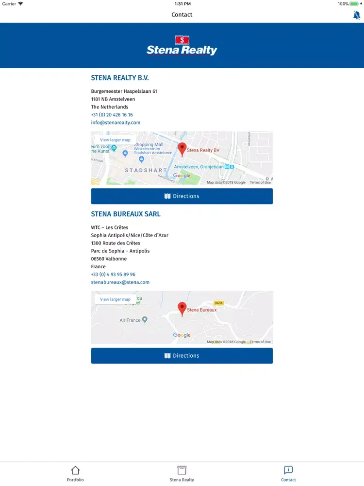 Ảnh chụp màn hình của Stena Realty iPad 