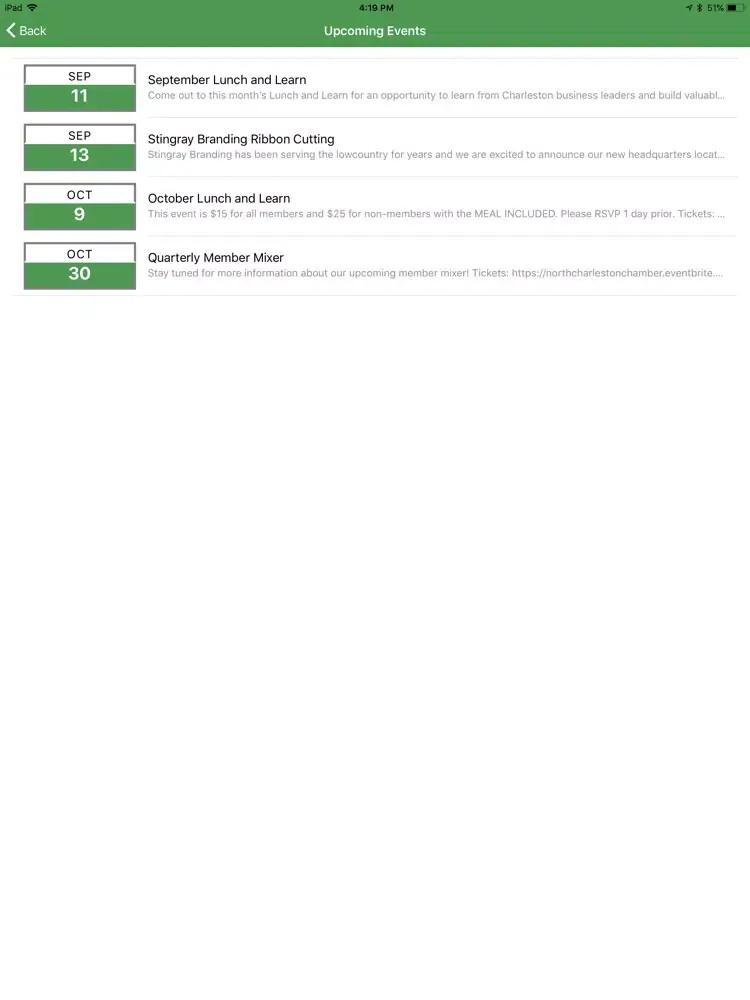 North Charleston Chamber iPad  سکرین شاٹس