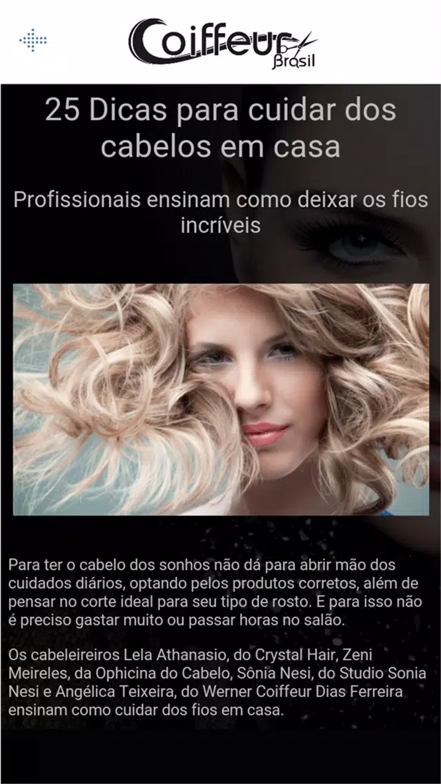 Capturas de tela do Coiffeur Brasil