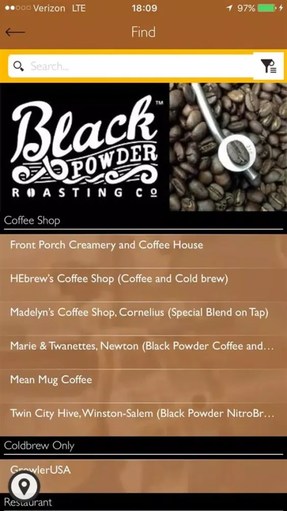 Zrzuty ekranu Black Powder Coffee
