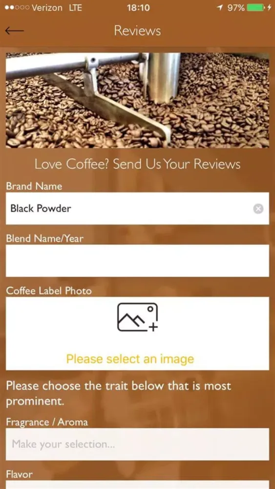 Zrzuty ekranu Black Powder Coffee