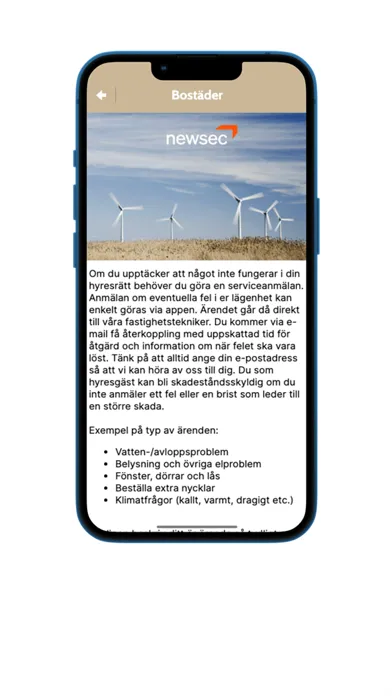 Screenshot di Newsec - Serviceanmälan