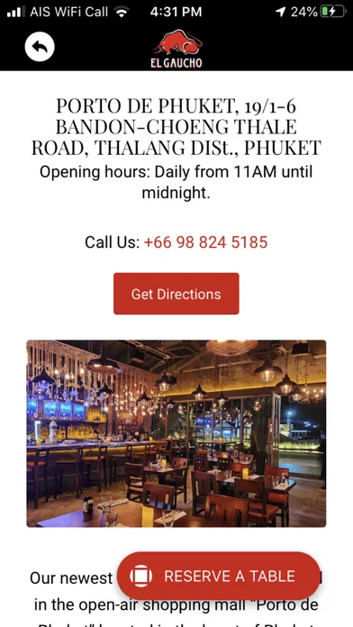 Capturas de tela do El Gaucho Steakhouse Asia