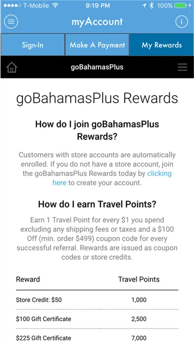 Tangkapan skrin Bahamas Plus