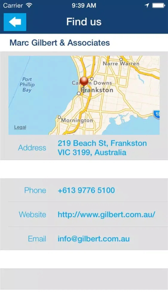 Tangkapan skrin Marc Gilbert & Assoc