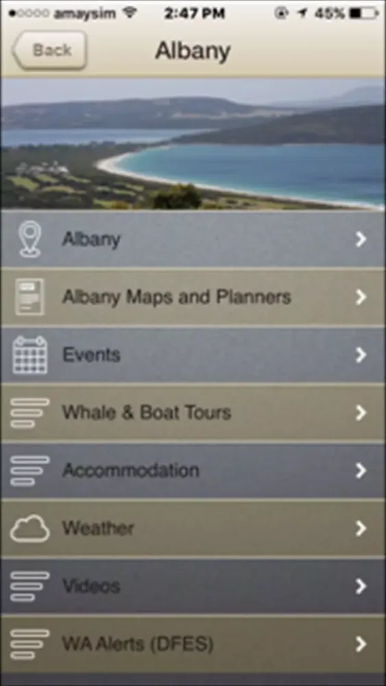 Capturas de tela do Albany WA