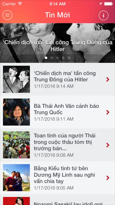 Capturas de tela do Báo Đất Việt
