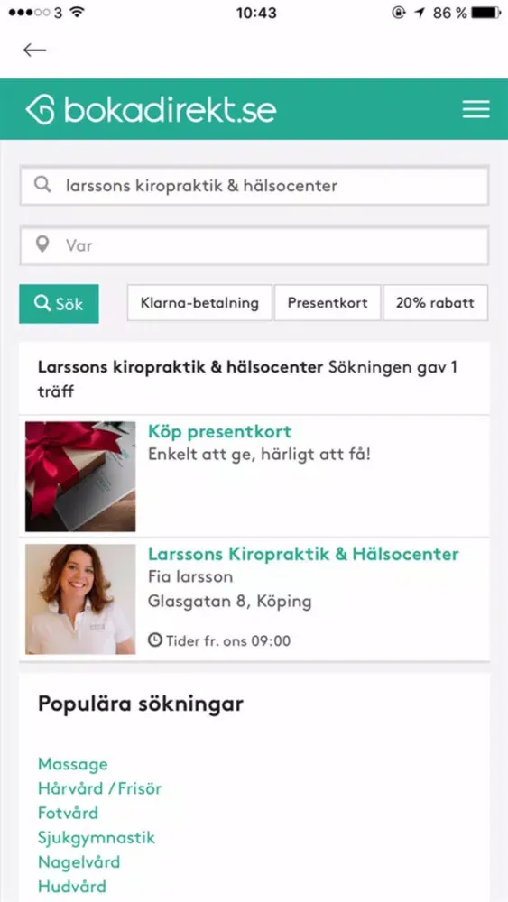Скриншоты Larssons K. Hälsocenter