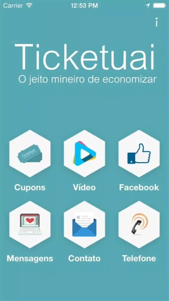 Capturas de tela do TicketUai