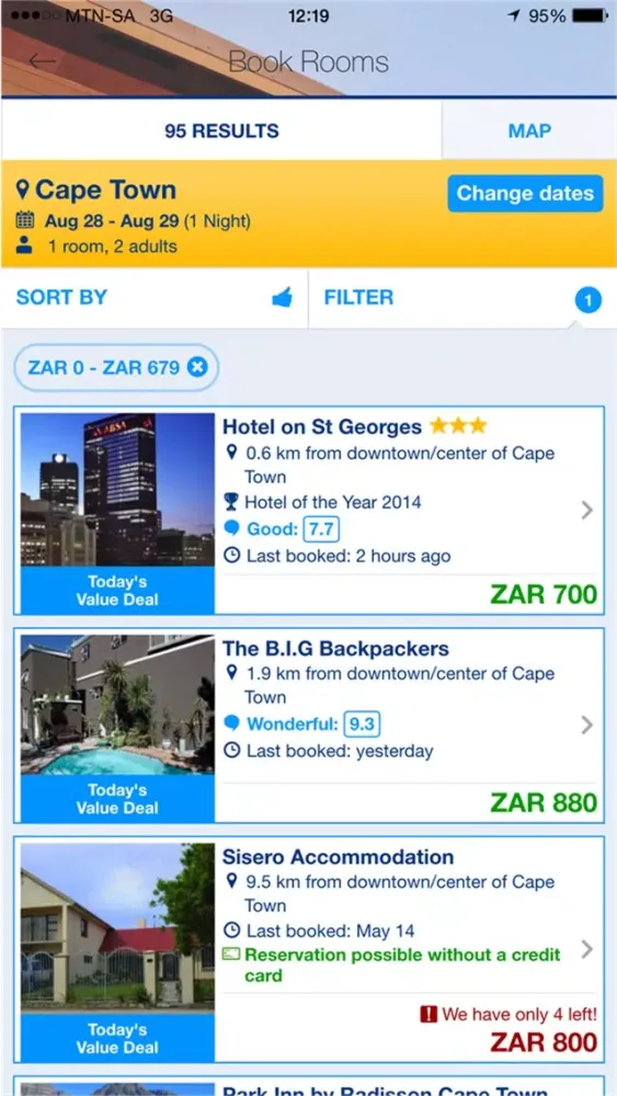 ภาพหน้าจอของ Cheap Flights South Africa