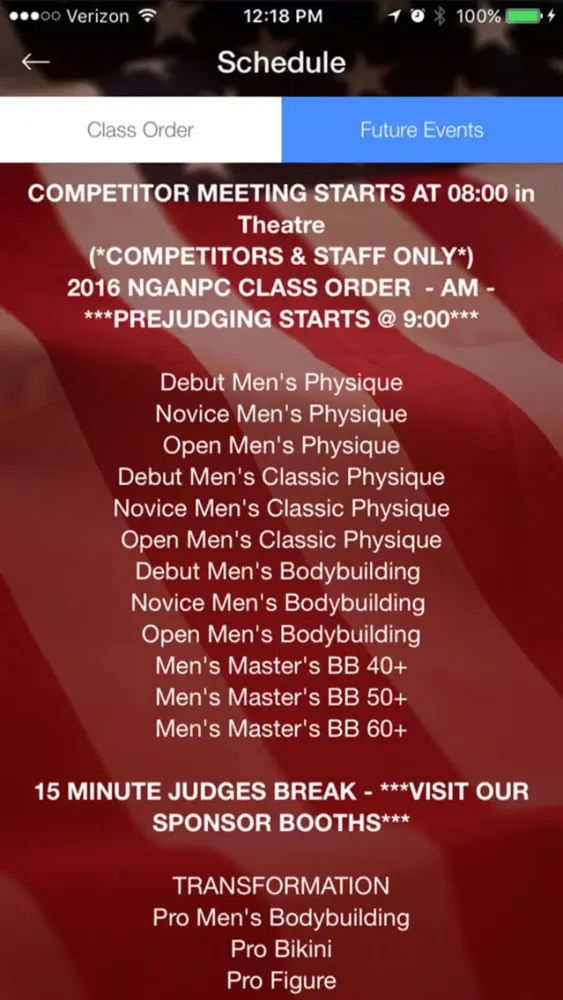 Capturas de tela do NGA USA Championships