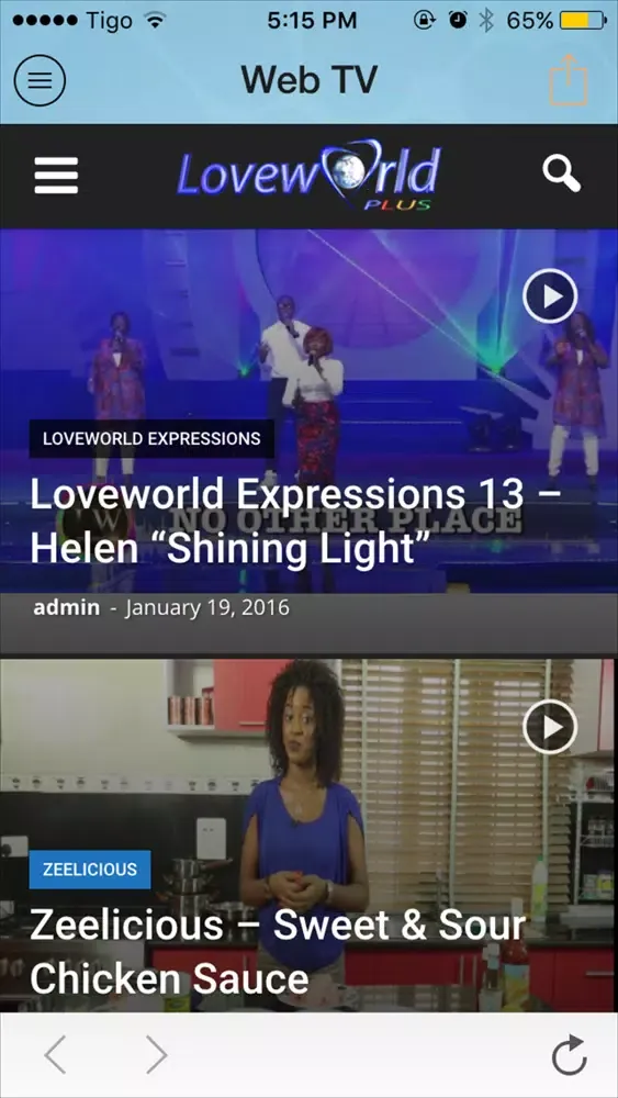 Zrzuty ekranu Loveworld Plus Mobile