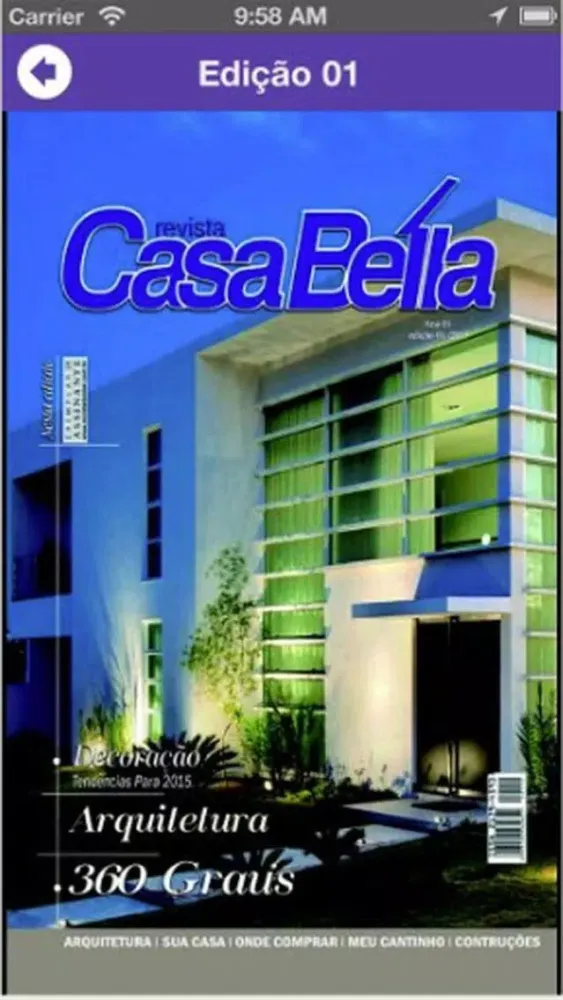 Ảnh chụp màn hình của Revista Casa Bella