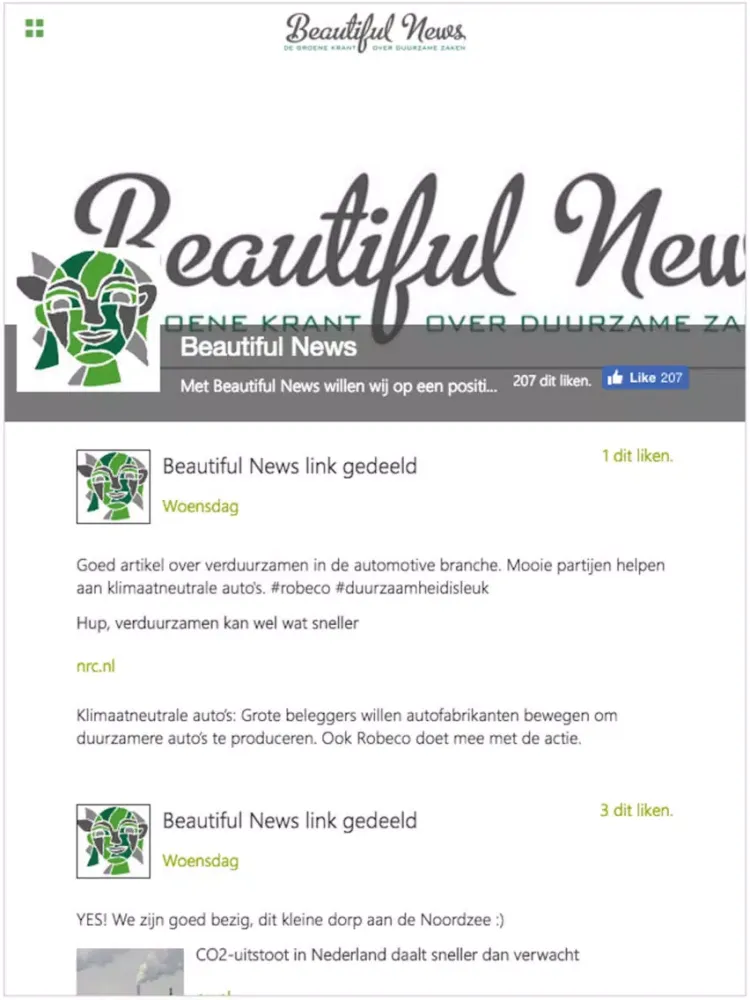 Ảnh chụp màn hình của Beautiful News iPad 
