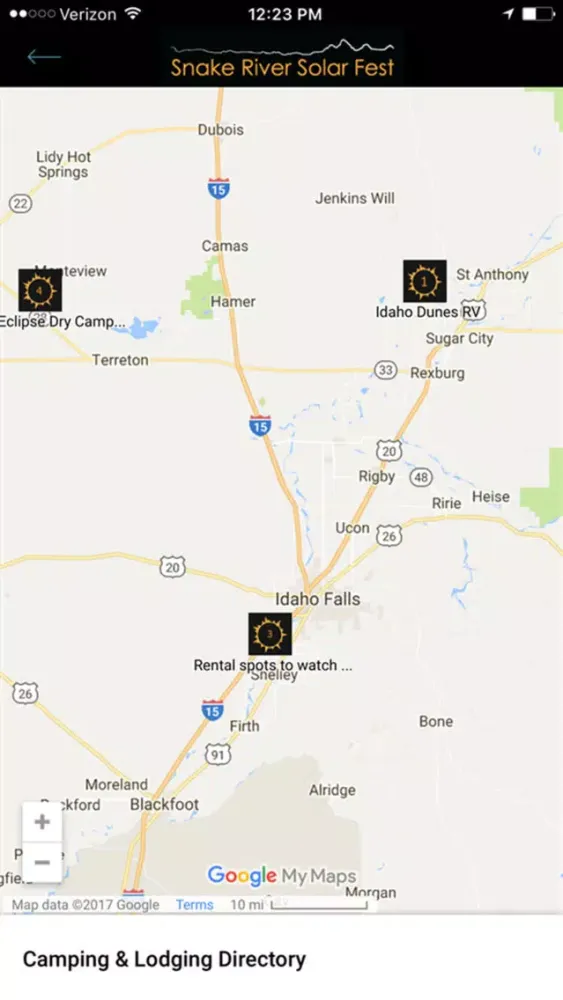 Capturas de tela do Eastern Idaho Eclipse