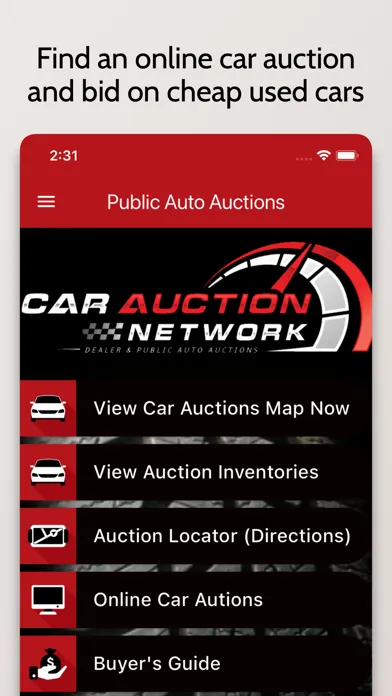 ภาพหน้าจอของ Public Auto Auctions