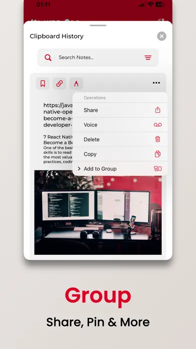 ภาพหน้าจอของ Klaypp: Clipboard Manager