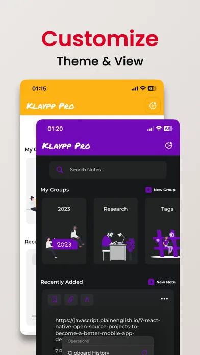 ภาพหน้าจอของ Klaypp: Clipboard Manager