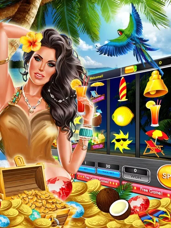 تصاویر Paradise Mania™ Slots: 5-Reel Spin Ember-s Jackpot iPad 